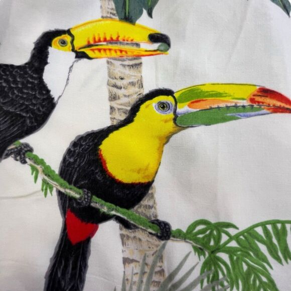 Vintage Paradise Found Hawaiian Shirt Mens Large Toucan Bird Palm All Over Print - Picture 5 of 9